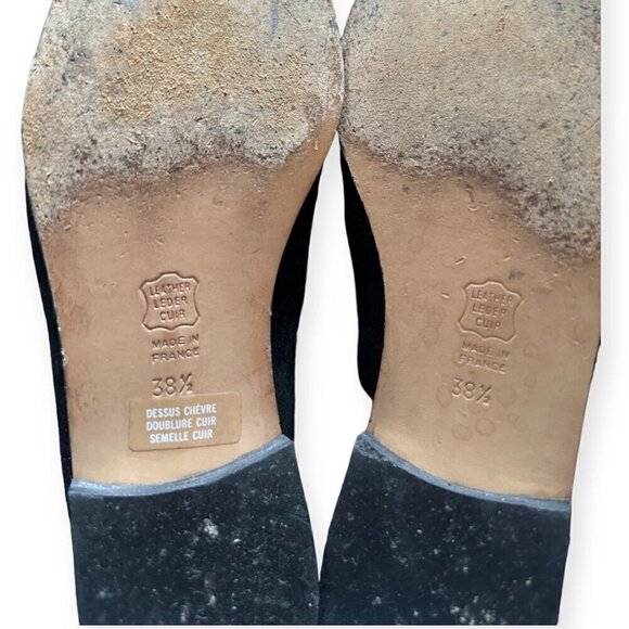 Vintage French Accessoire Diffusion Black suede loafer, Size 38.5EU, beads - Picture 9 of 13